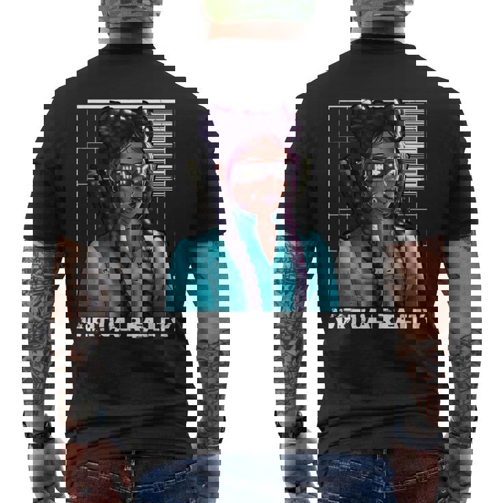 Realidadirtual Japonés Samurai Katana Chica Gamer Gaming Camiseta Hombre Estampado Espalda