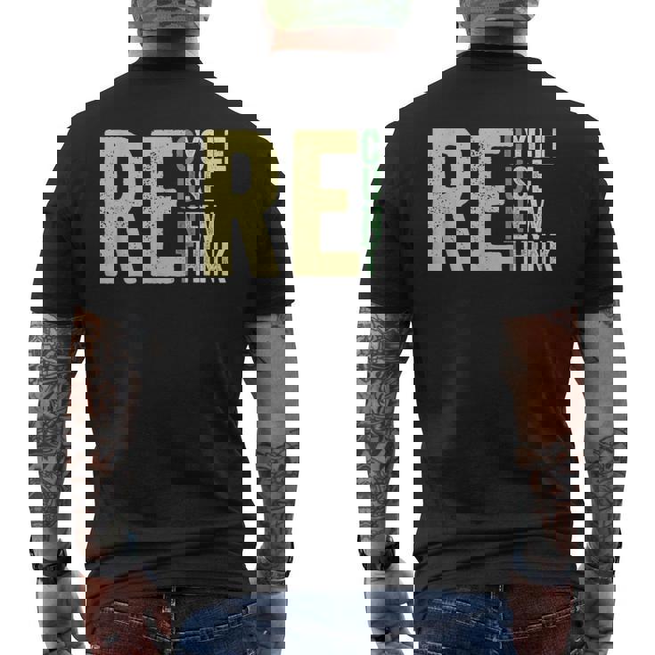 Recycle Reuse Renew Rethink Earth Day Environmental Activism Men's Back ...