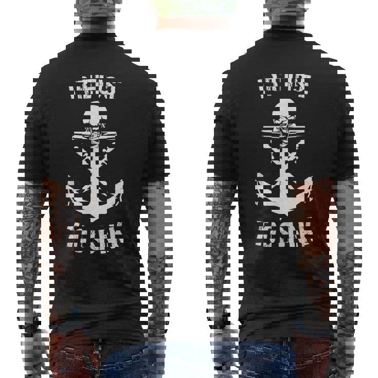 I Refuse To Sink De Entrenamiento De Gimnasio Con Calavera De Ancla Camiseta Hombre Estampado Espalda