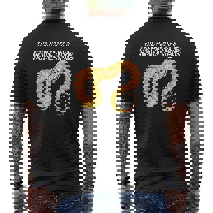 Reptile Lover Easily Distracted By Hognose Snakes Men's Back Print T-Shirt