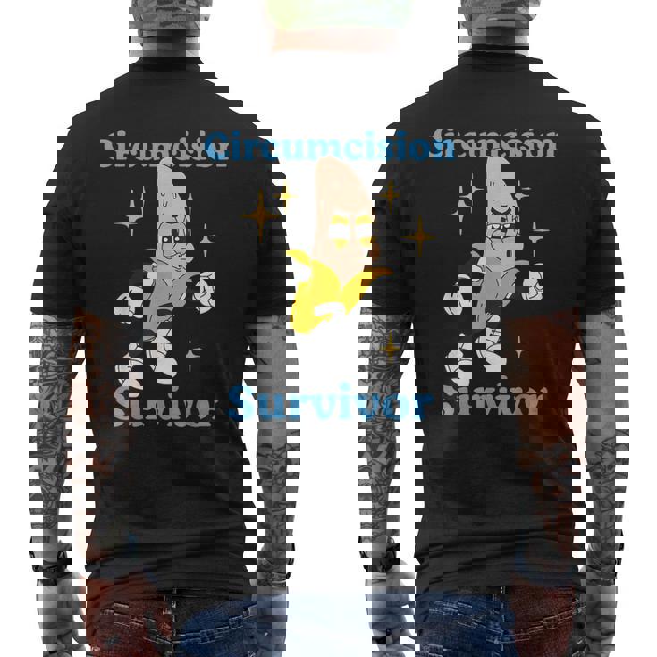 Retro Circumcision Survivor Adult Humor Religious Men's Back Print T-Shirt