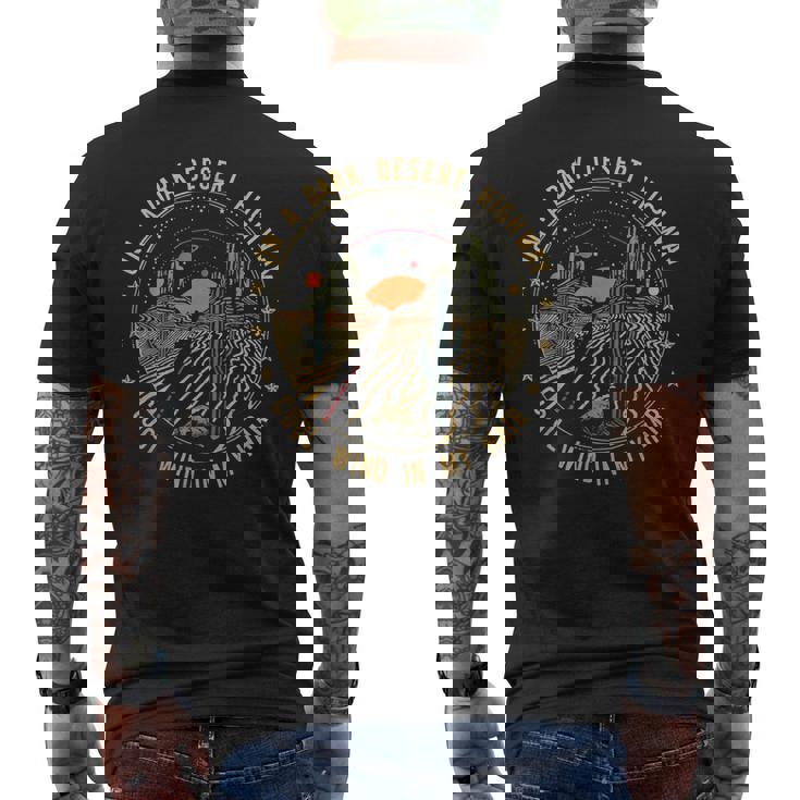 Retro On A Desert Highway Cool Wind In My Hair Men's T-shirt Back Print