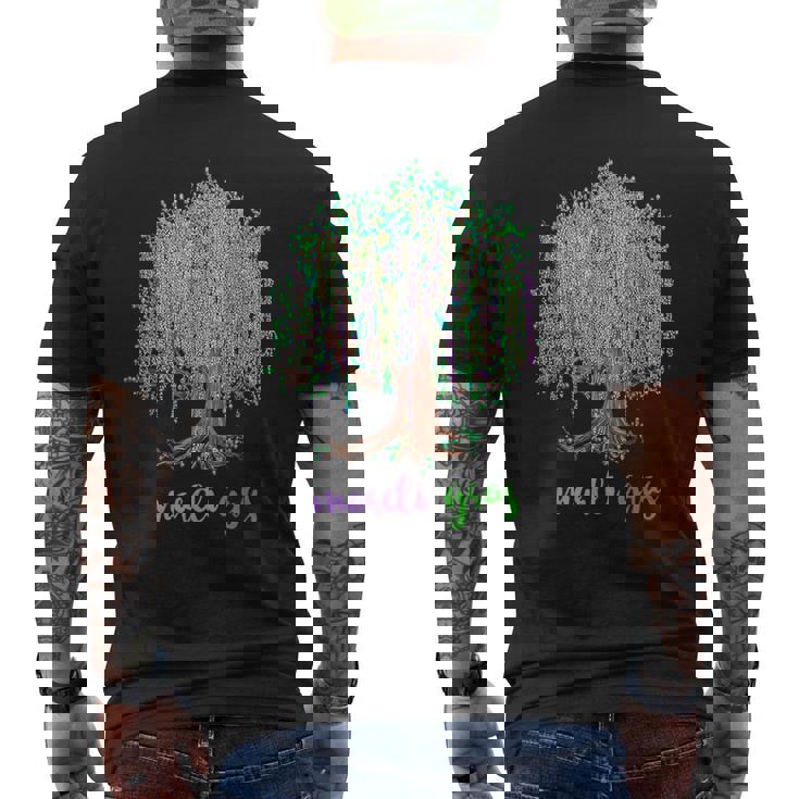 Retro Mardi Gras Beads Tree Mardi Gras Day Men's T-shirt Back Print