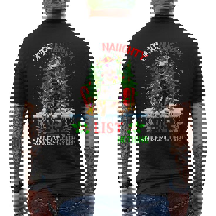Rottweiler Christmas On The Naughty List And I Regret Men's Back Print T-Shirt