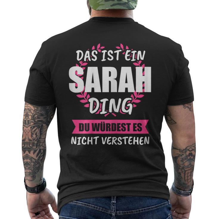 Sarah Name First Name T-Shirt mit Rückendruck