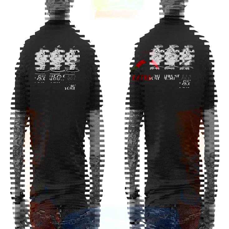 Schaf Unsheep Extra Sheep Chilli Sharp Wortwitz T-Shirt mit Rückendruck