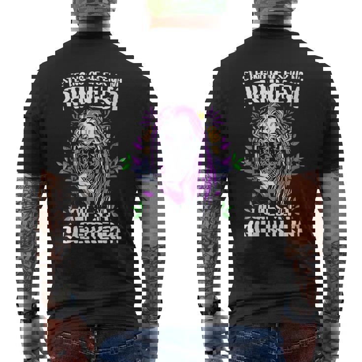 Si Tengo Que Ser Una Princesa Que Sea Guerrera 8 Marzo Cuello Camiseta Hombre Estampado Espalda