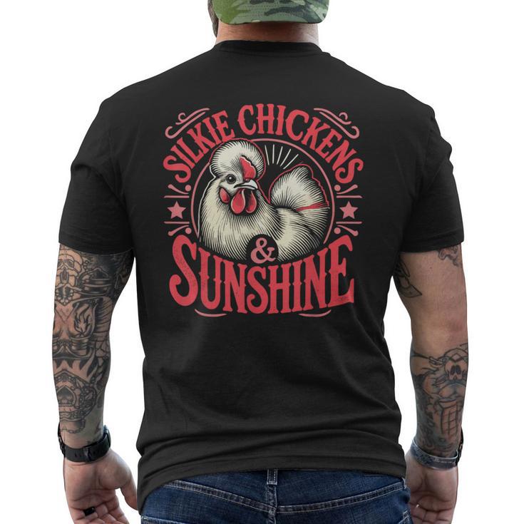 Silkie Chickens & Sunshine Men's Back Print T-Shirt