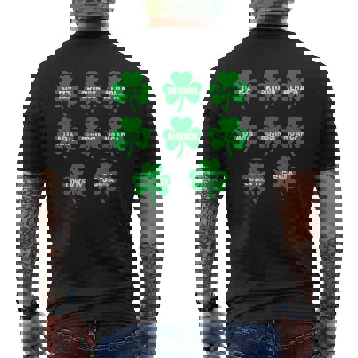 Skibidi St Patrick Day Saint Patrick's Day Clover Men's Back Print T-Shirt