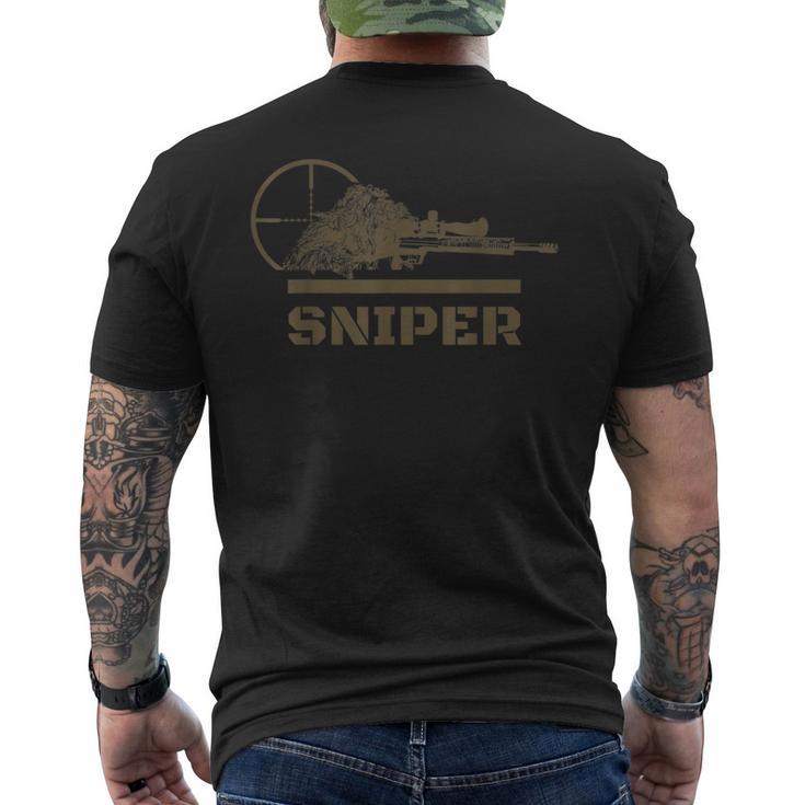 Sniper Ghillie Suit And Crosshair Military T-Shirt mit Rückendruck