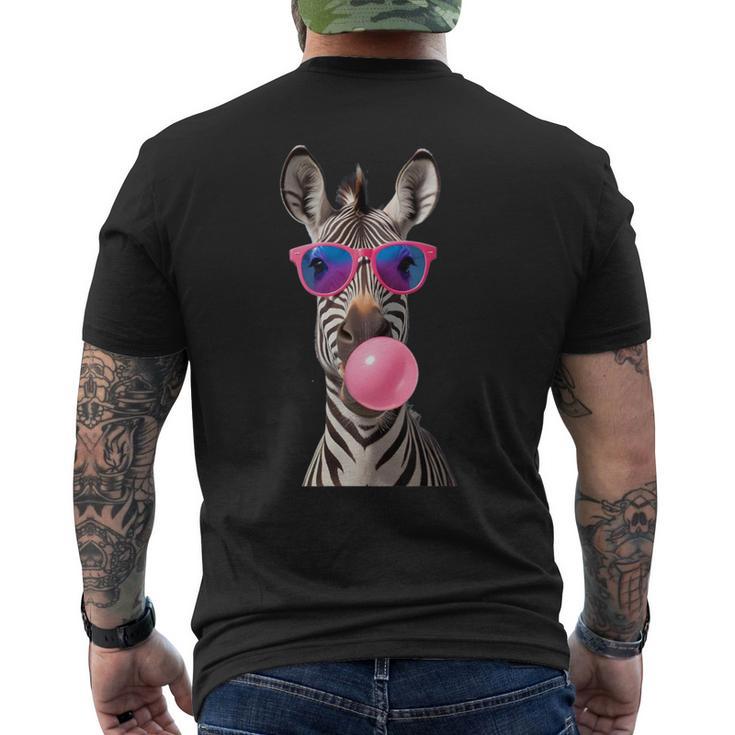 Snirt Zebra Bubblegum Bubble Pink Sunglasses T-Shirt mit Rückendruck