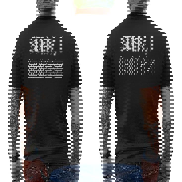 Sorry I I-Dgaf Guitarra Mensaje Oculto Músico Camiseta Hombre Estampado Espalda