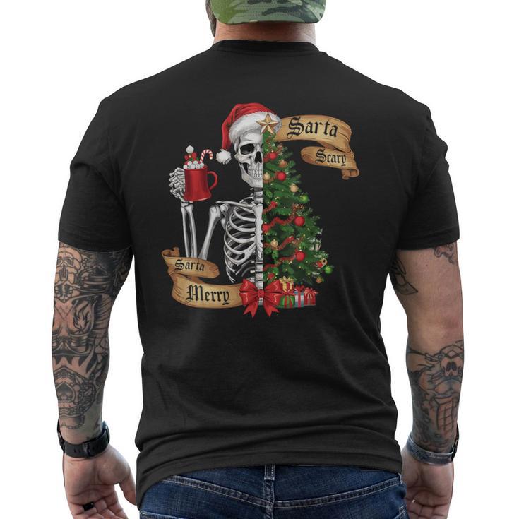 Sorta Merry Sorta Scary Christmas Skeleton Tree Xmas Men's Back Print T-Shirt