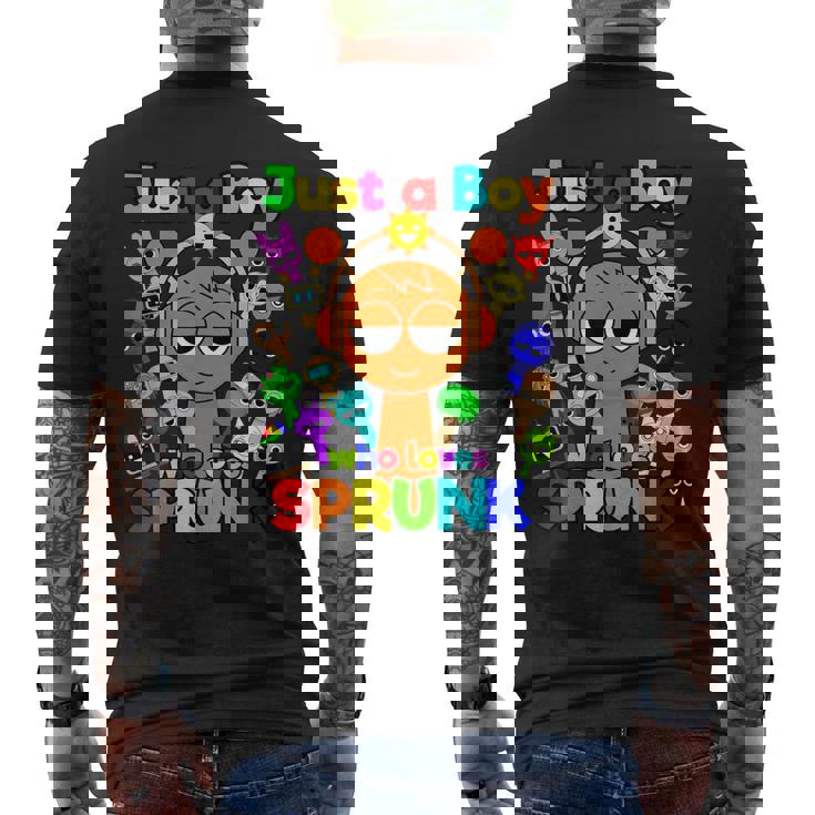 Sprunki Boys Oren Just A Boy Who Loves Sprunki Camiseta Hombre Estampado Espalda