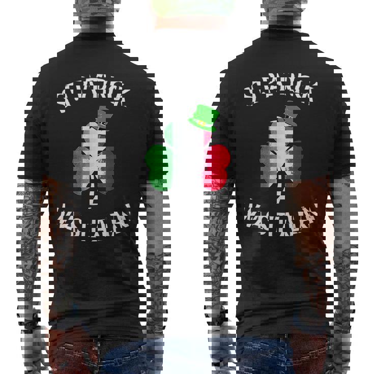 St Patrick Was Italian Irish-Italian Theme -Adults Short Sleeve Black Small Men's T-shirt Back Print