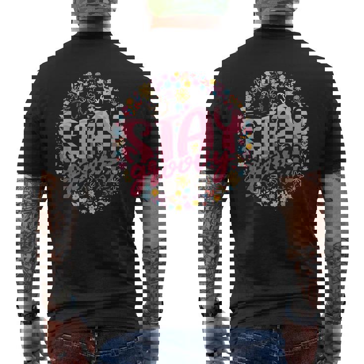 Stay Groovy Peace Sign Flower Retro Hippie 70s 80s Vintage Men's Back Print T-Shirt