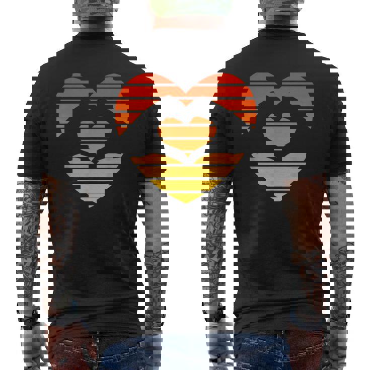Sunset Sunrise Love Heart Hands Over Sun Men's Back Print T-Shirt