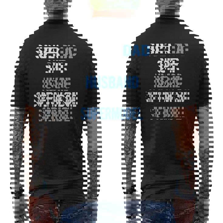 Super Dad Husband Super Awesome Supermodel Men's Back Print T-Shirt