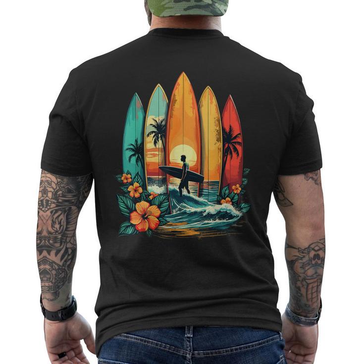 Surfboarder Hawaii Wave Surfing Beach Surfer Men's T-shirt Back Print Surfboarder Hawaii Wave Surfing Beach Surfer Men's T-shirt Back Print