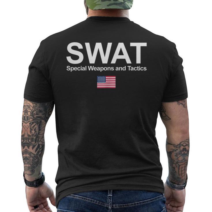 Swat Team Police Special Forces Us Flag Chest Logo T-Shirt mit Rückendruck