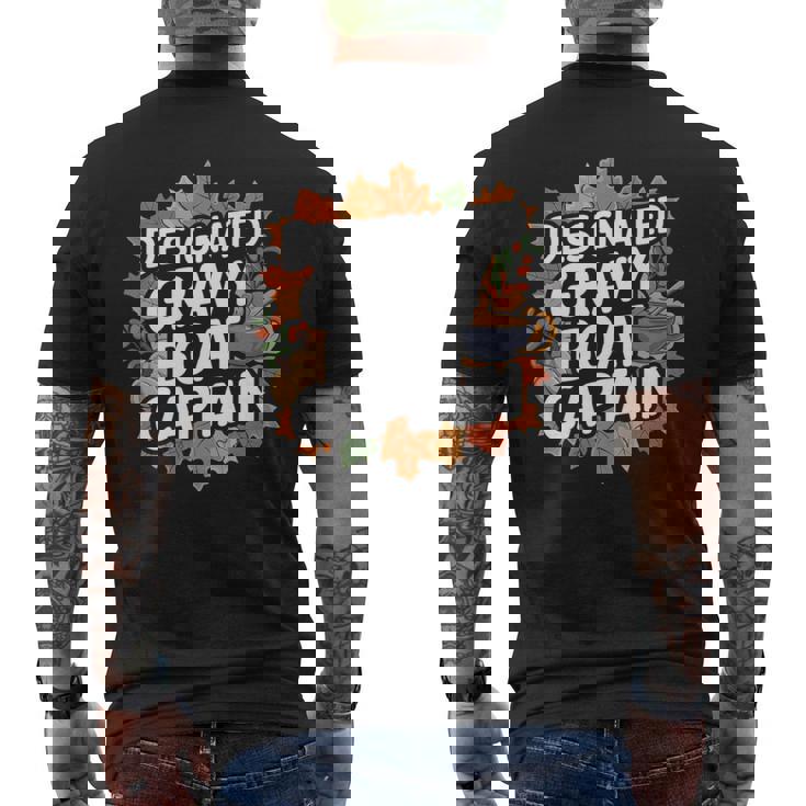 Thanksgiving Food Gravy Boat Captain Premium Men's Back Print T-Shirt
