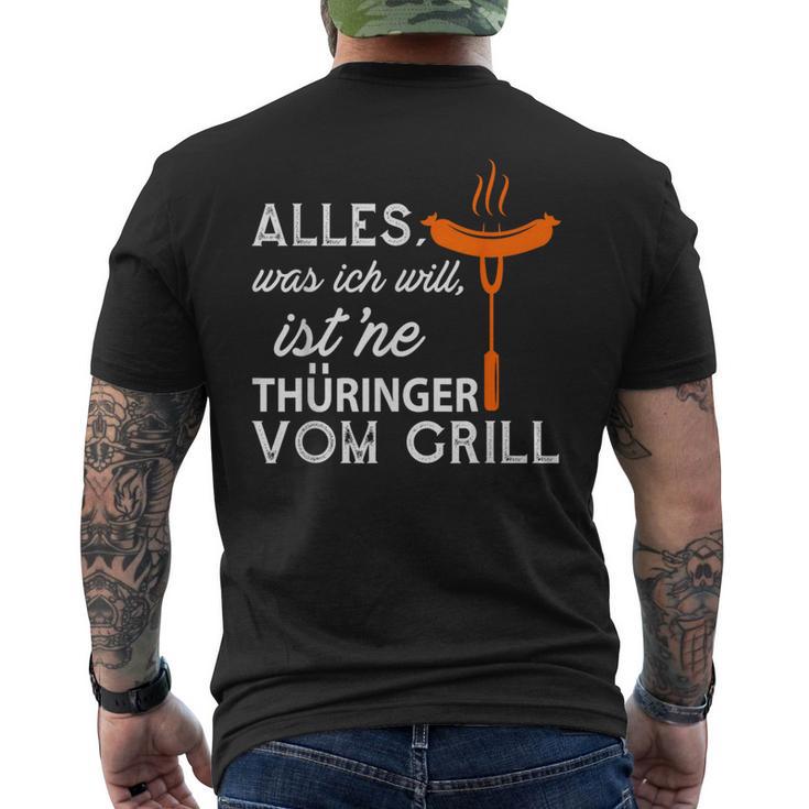 With Thuringerom Grill Grillfest T-Shirt mit Rückendruck