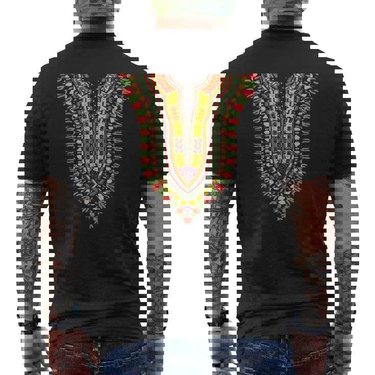 Traditional Tribal Dashiki Pride Attire Kente African Print Men's T-shirt Back Print