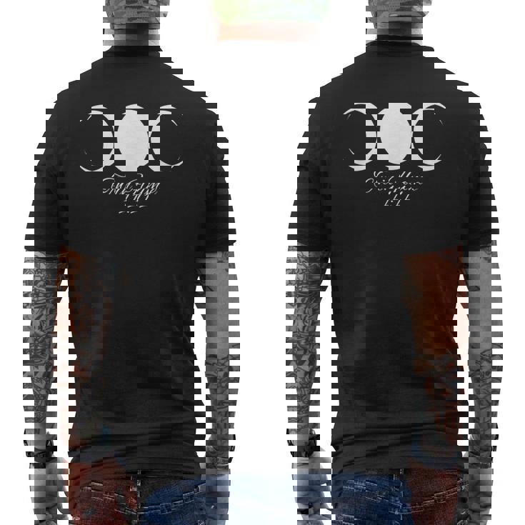 Twin Flame Cosmic Moon Phases Numerology Men's Back Print T-Shirt