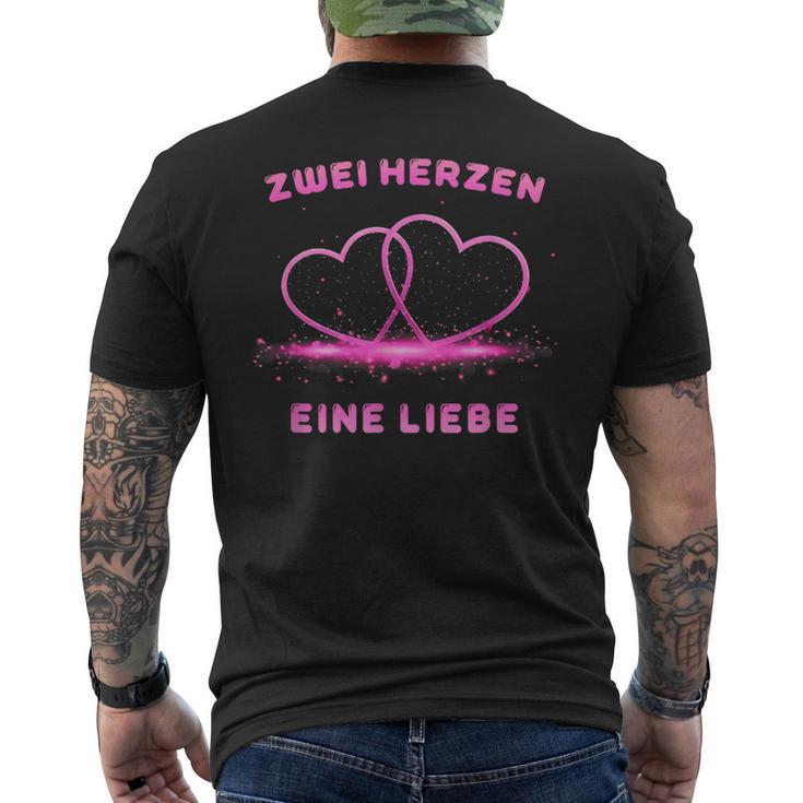 Two Hearts One Love T-Shirt mit Rückendruck