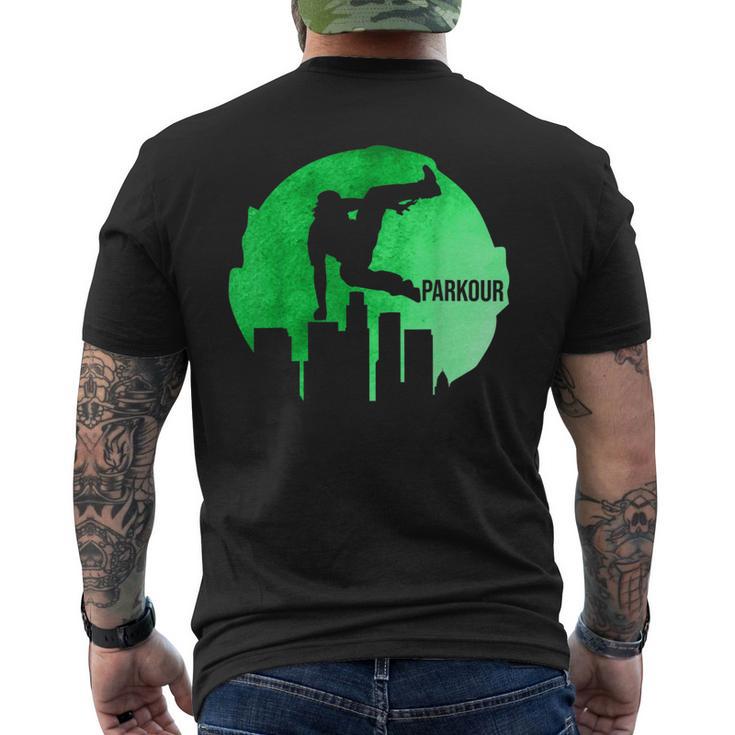 Urbanes Traceurs Parcour Pakour Free Running Motif T-Shirt mit Rückendruck