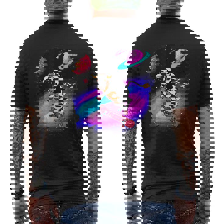 Vaca Skateboarding En El Espacio Exterior Retrointage Skateraca Camiseta Hombre Estampado Espalda