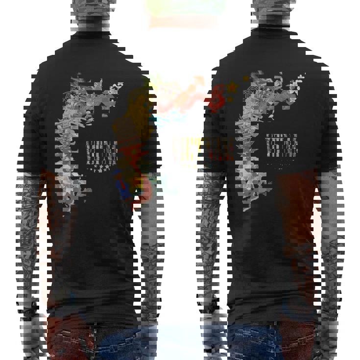 Viajes Asiaietnam Mapa Hanoi Ho Chi Minhacaciones Souvenir Camiseta Hombre Estampado Espalda
