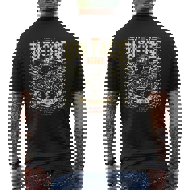 Vintage 1971 Nacido En 1971 53 Cumpleaños Motociclistas Camiseta Hombre Estampado Espalda