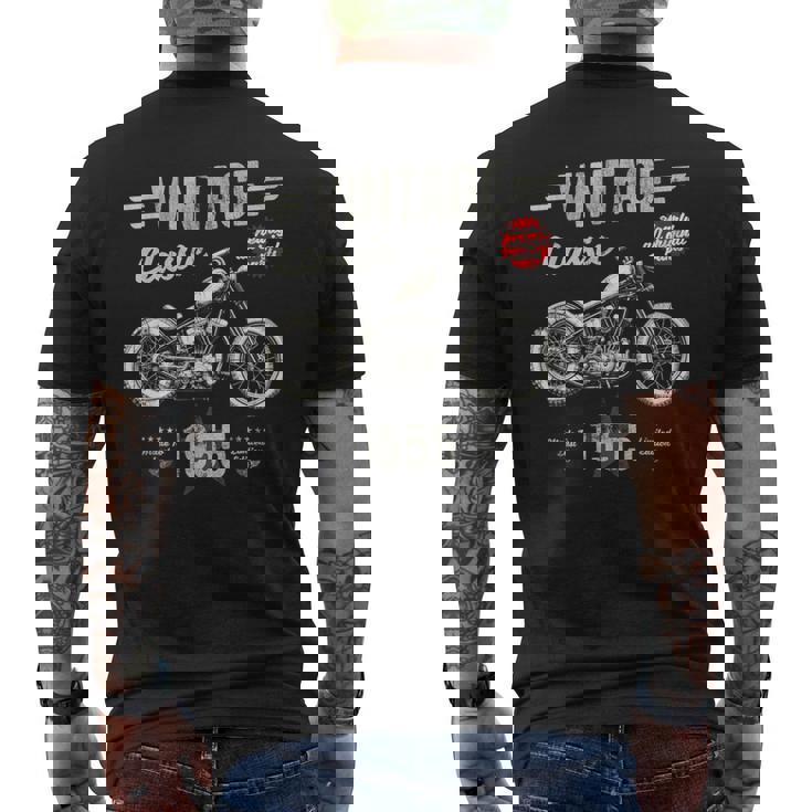 Vintage Classic Born 1955 70Th Birthday Retro Moto Camiseta Hombre Estampado Espalda