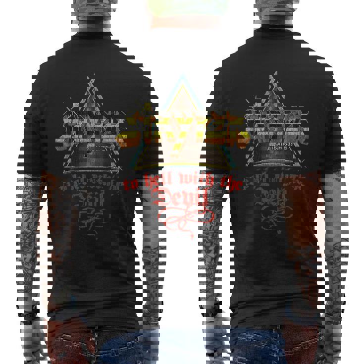 Vintage Faith Quote To Hell With The Devil Metal Music Men's T-shirt Back Print