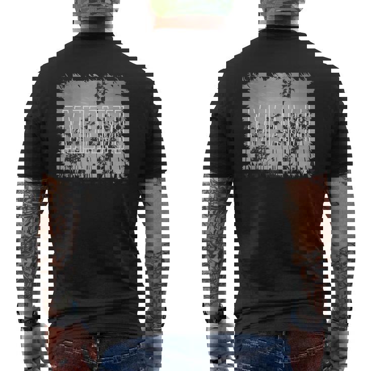 Vintage Miami Black And White Picture Men's T-shirt Back Print