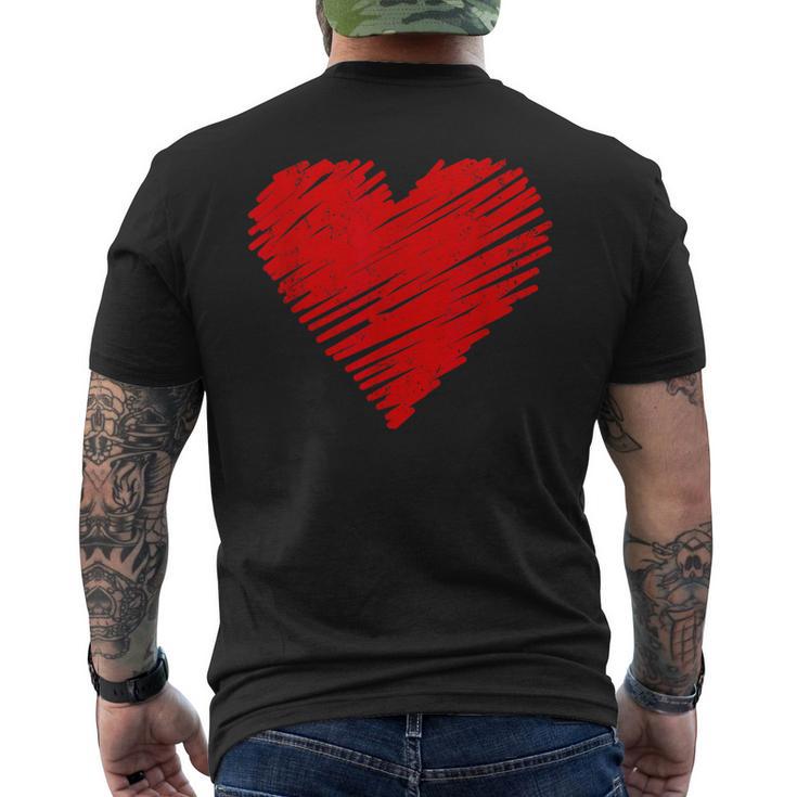 Vintage Red Heart Partner Children Lovealentine's Day Her Her T-Shirt mit Rückendruck