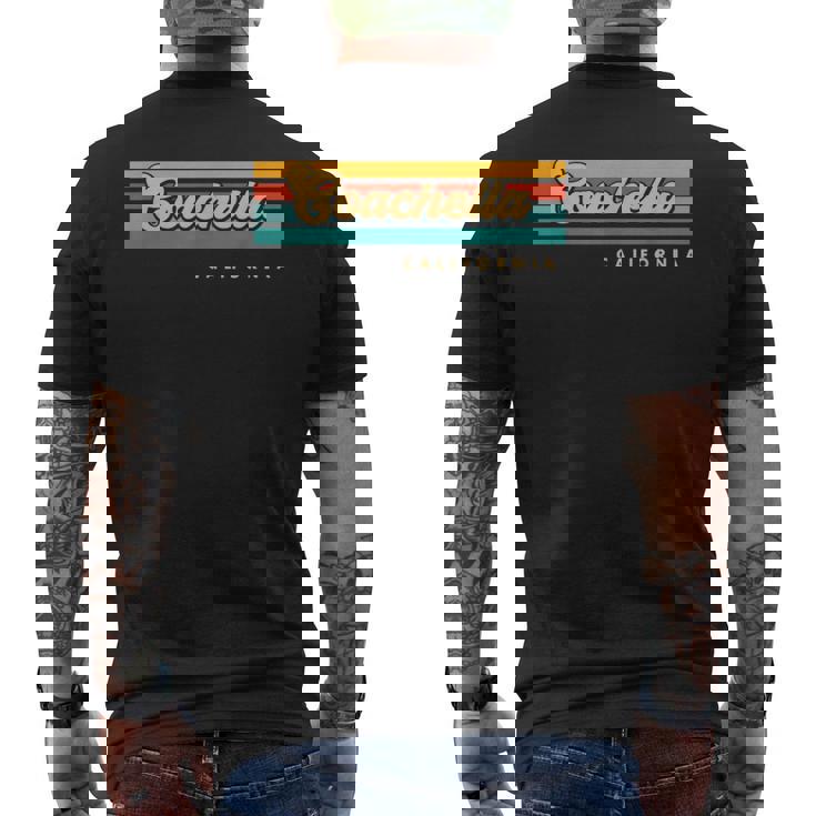 Vintage Sunset Stripes Coachella California Men's Back Print T-Shirt