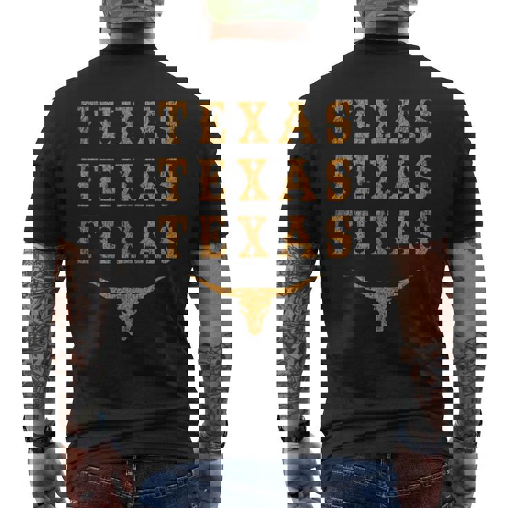 Vintage Western State Texan Native Pride Longhorn Bull Texa Tank Top Men's Back Print T-Shirt