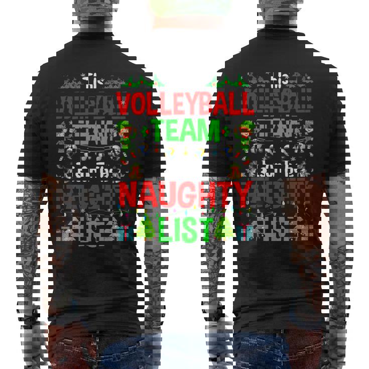 This Volleyball Team On Naughty List Cute Christmas Elf Men's Back Print T-Shirt