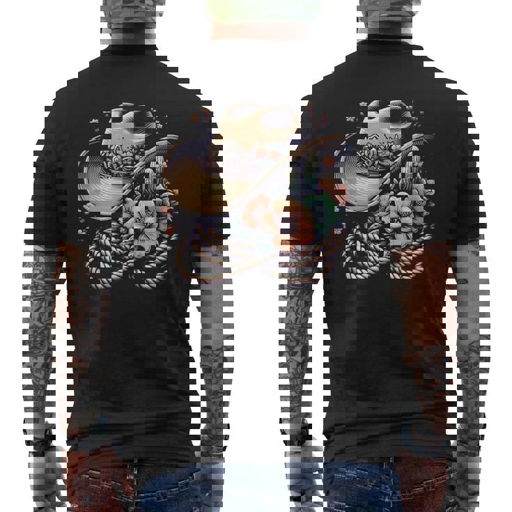 Western Country Cowgirl Vintage Western Country Rodeo Cowgirl Cowboy Men's T-shirt Back Print