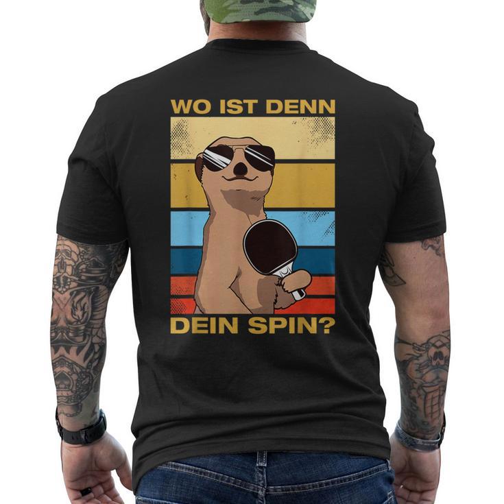 Where's Dein Spin Table Tennis Table Tennis Player T-Shirt mit Rückendruck