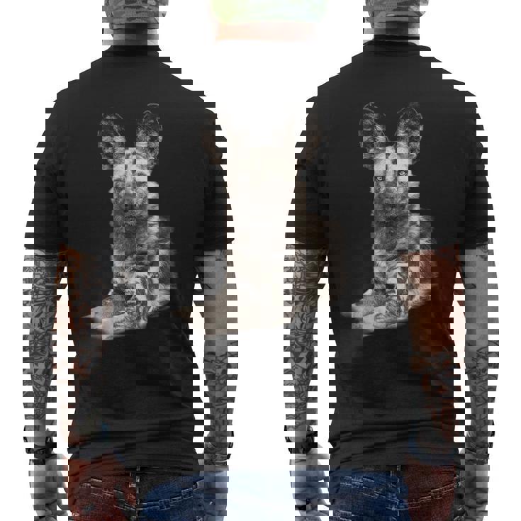 Wild Dog Making Eye Contact For Wild Dog Fans Men's Back Print T-Shirt