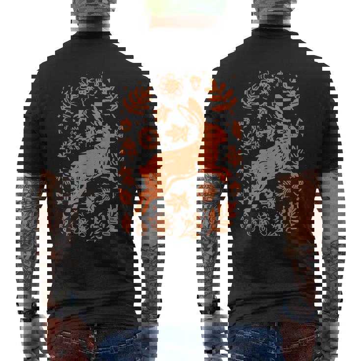 Wild Hare Rabbit Wildlife Cottagecore Aesthetic Autumn Fall Men's Back Print T-Shirt