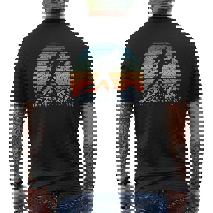 Winter Sports Vintage Sunset Cross-Country Skiing Men's Back Print T-Shirt