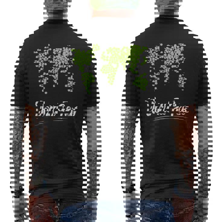 World Peace On Earth Pun Achieved World Peas Funny Pun Men's Back Print T-Shirt