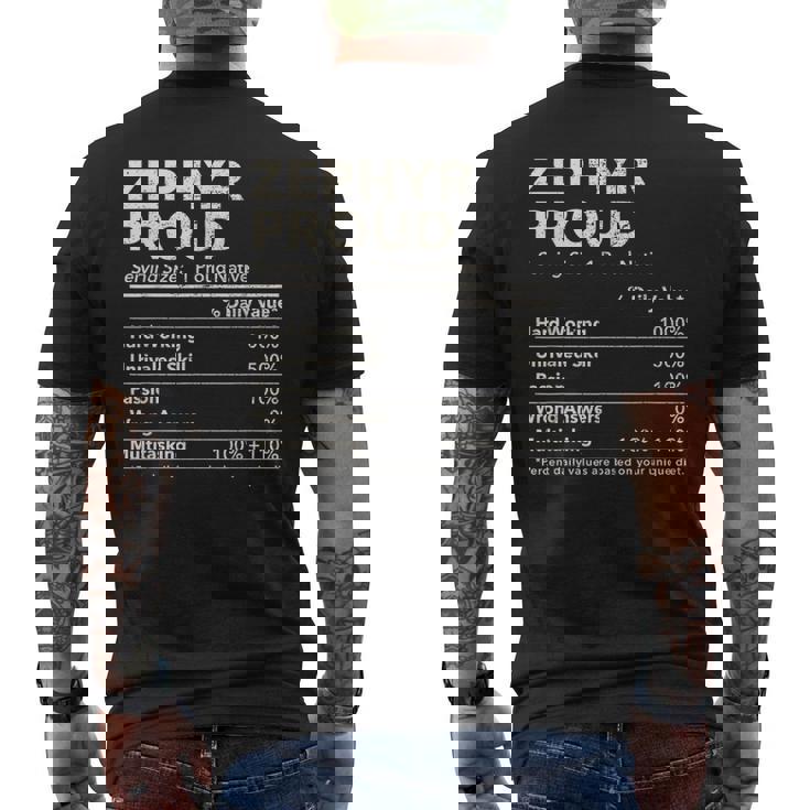 Zephyr Texas Proud Nutrition Facts Men's Back Print T-Shirt