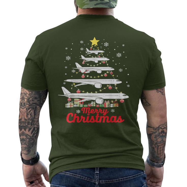 Aeroplane Christmas Tree Merry Christmas Most Likely Pilot T-Shirt mit Rückendruck