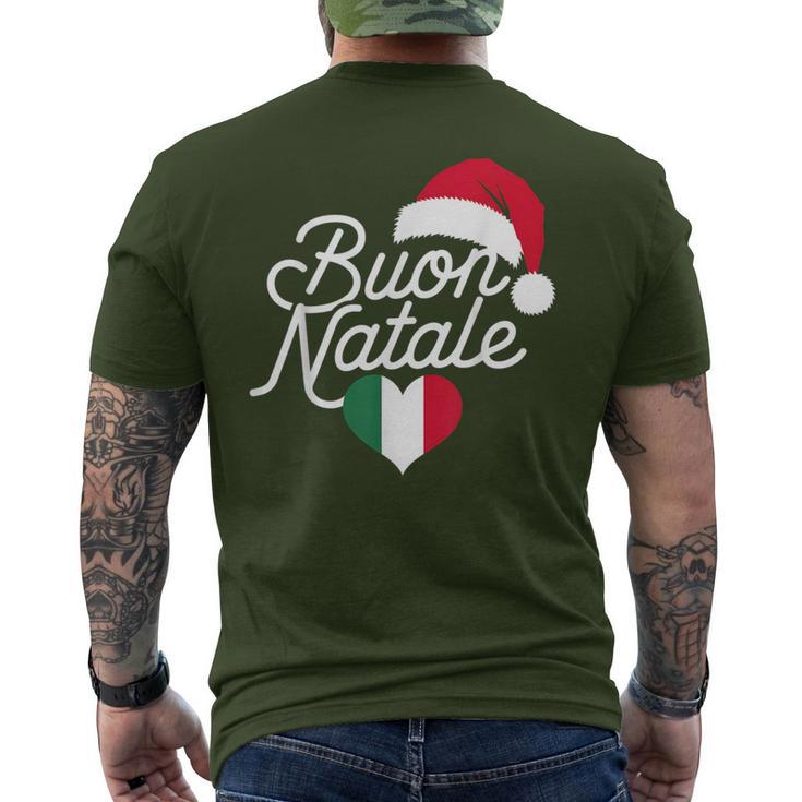 Buon Natale Italian Christmas Christmas Italy Flag Heart T-Shirt mit Rückendruck