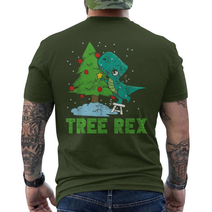 Christmas Tree Rex Dinosaur Fan Children's Christmas Tree T-Shirt mit Rückendruck